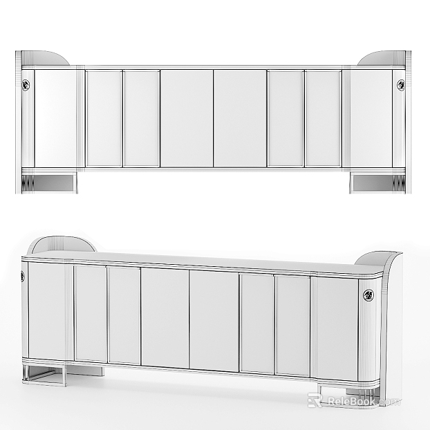 Modern Simple White Wood Finish TV Cabinet texture