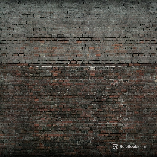 Dark gray retro red brick wall tiles texture