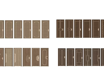 New Chinese Curry Wooden Door Interior Door texture (ID:ffaeh551586)