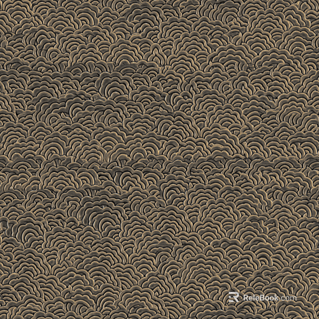 Deep Curry Color Xiangyun Pattern Decorative Wall Surface texture