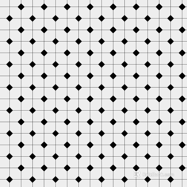 Black and white geometric lattice brick wall ground texture