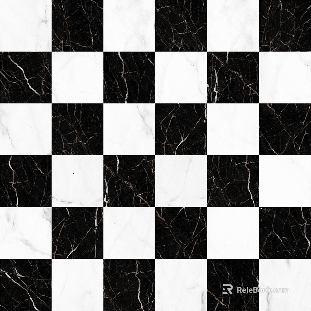 Black and white marble mosaic floor tiles texture