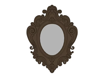 Dark brown European carved decorative mirror texture (ID:ffaeh317674)