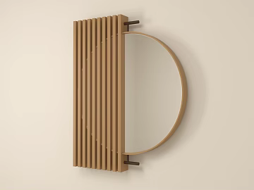 Log Color Wooden Hanging Mirror Wall Decoration texture (ID:ffaeh579886)