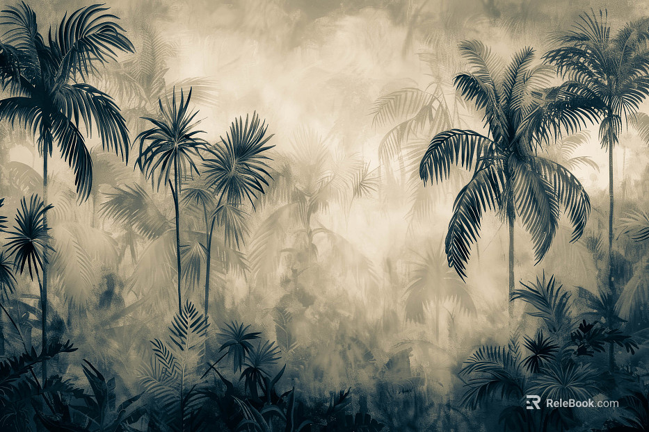 European Literary Plants Tropical Rainforest Wallpaper texture