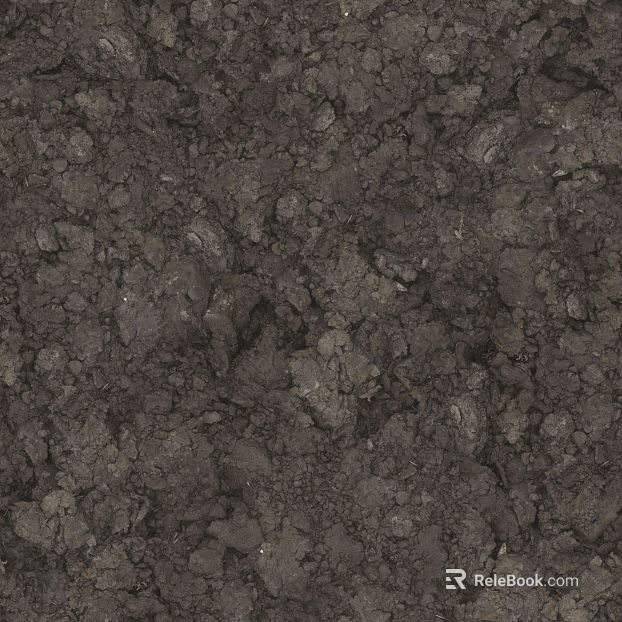 Dark brown soil, outdoor ground texture