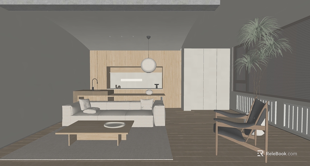 Quiet wind light wood color living room space texture