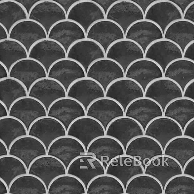 feather brick fish scale black white seamless texture
