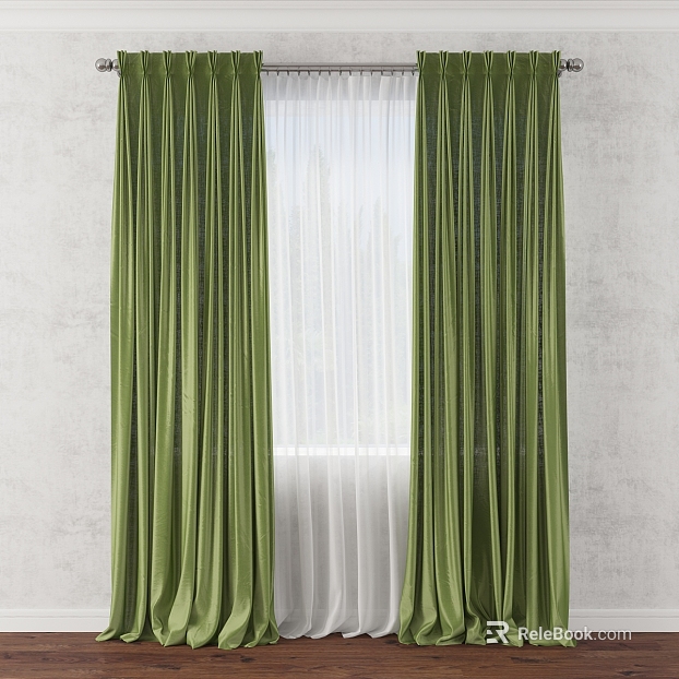 Grass green fabric blackout curtains texture