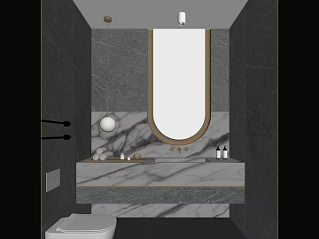 Light Luxury Grey Marble Toilet Desk Panel texture (ID:ffaeh867436)