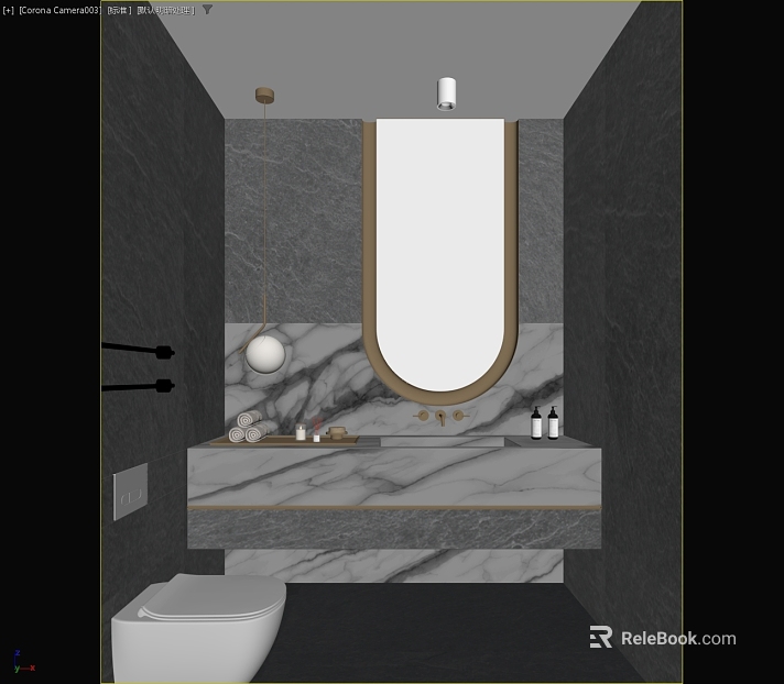Light Luxury Grey Marble Toilet Desk Panel texture