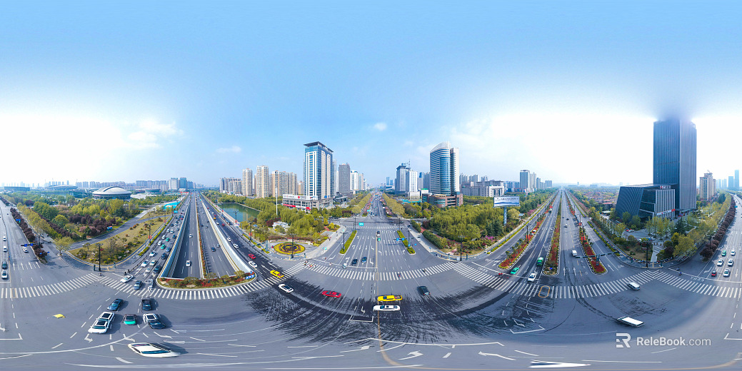 HDR city road traffic panorama texture
