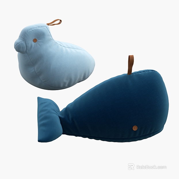 Blue and gray animal-shaped fabric pillow texture