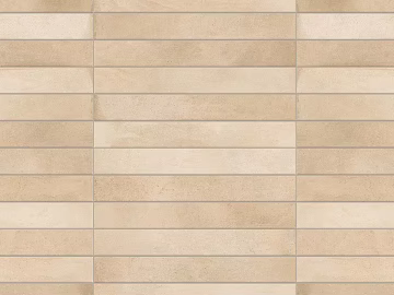 Beige strip antique brick kitchen and bathroom wall 3d model