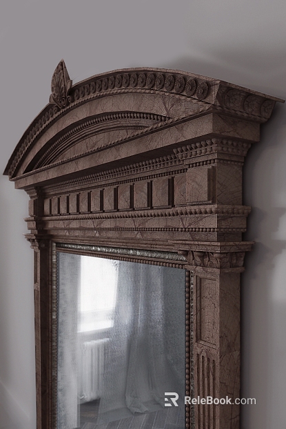 Retro dark brown carved wood frame texture