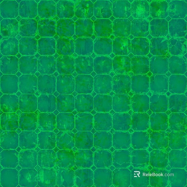 Old style green hexagonal brick wall tile texture