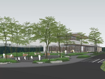 Modern commercial building exterior renderings texture (ID:ffaeh076984)