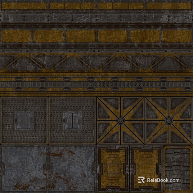 Industrial wind gray yellow do old metal plate texture
