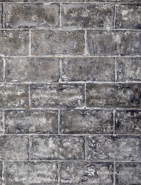 Green gray old brick wall ancient building exterior wall texture
