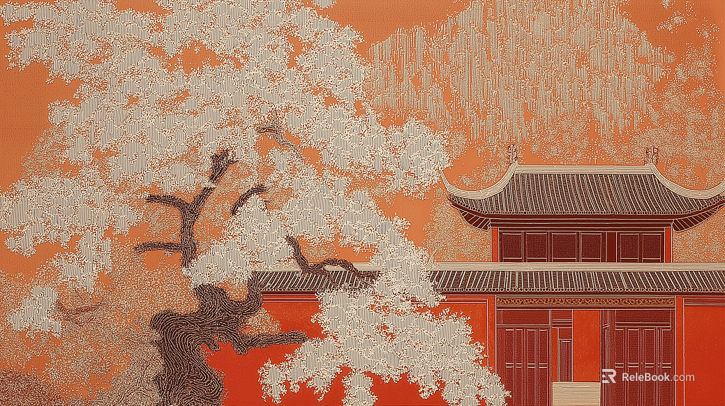 New Chinese Style Mural Decorative Painting texture