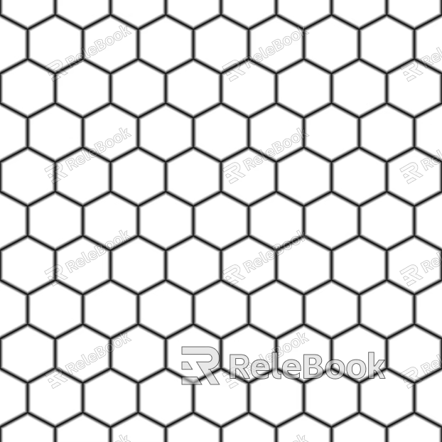 Hexagonal Brick Hexagonal Lattice Black and White texture