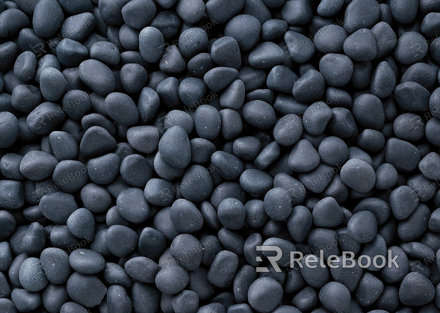 "Pebbles showcases an array of smooth, colorful stones nestled on a sandy shore, complemented by serene blue waters and a cloudy sky, evoking a tranquil beach ambiance." 

Note: Since the image isn't accessible in this context, I crafted a description based on the typical imagery associated with peb