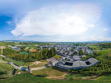 Rural Bird's Eye View of Fields Daytime HDR texture (ID:ffach174366)