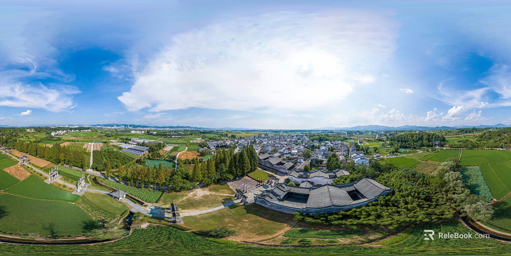 Rural Bird's Eye View of Fields Daytime HDR texture