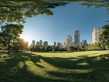 Modern Outdoor Lawn Blue Sky White Clouds HDR texture (ID:ffach738388)