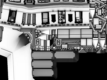 Black and White Retro European Building Exterior Wall Map texture (ID:ffaeh102394)