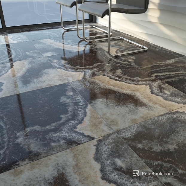 Dark gray brown water pattern marble floor tile texture