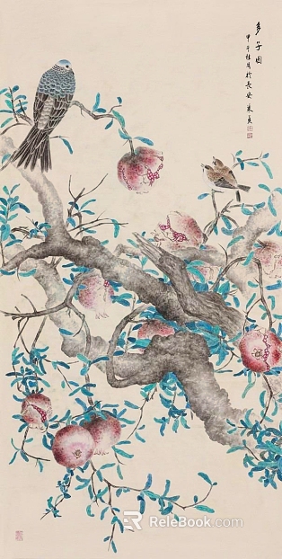 flower-and-bird painting texture