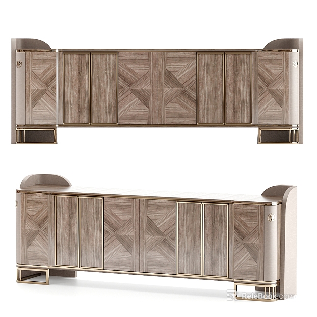 Light Luxury Light Grey Wooden Sideboard Panel texture