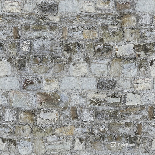 Grey tone old stone brick wall building exterior wall finish texture
