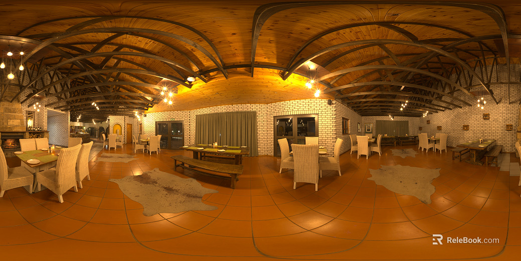 American Country Restaurant Night HDR texture