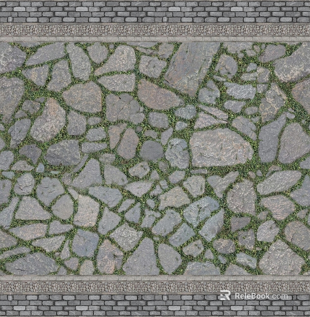 Green gray rubble pavement outdoor trail texture
