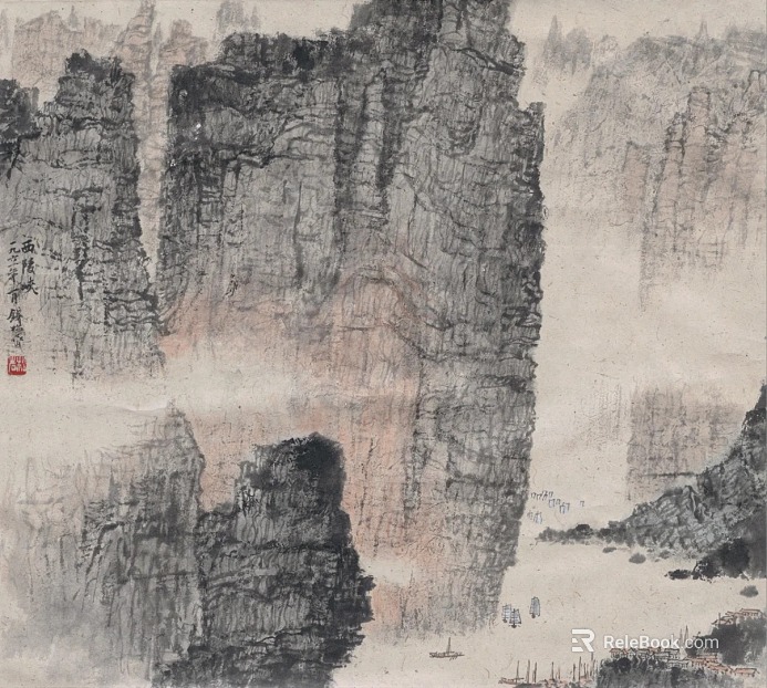 chinese landscape painting texture