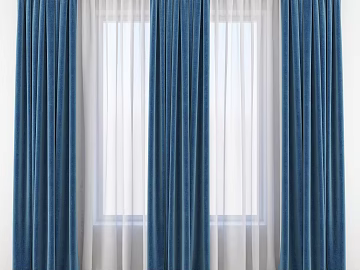 Blue and White Velvet Curtain Bedroom Curtain texture (ID:ffaeh290656)