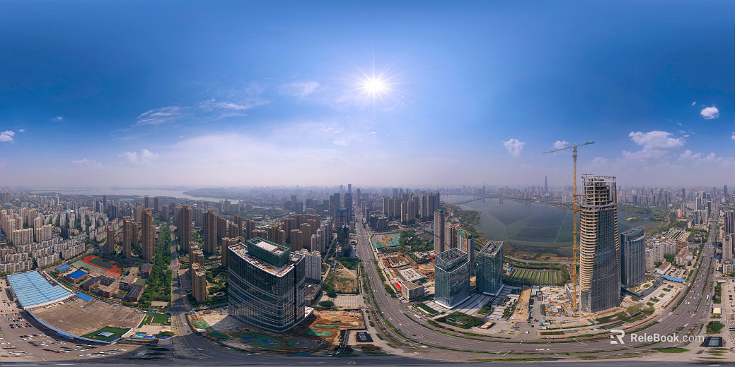 HDR city building panorama texture