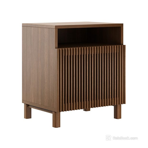 Deep Walnut Simple Style Bedroom Bedside Table texture