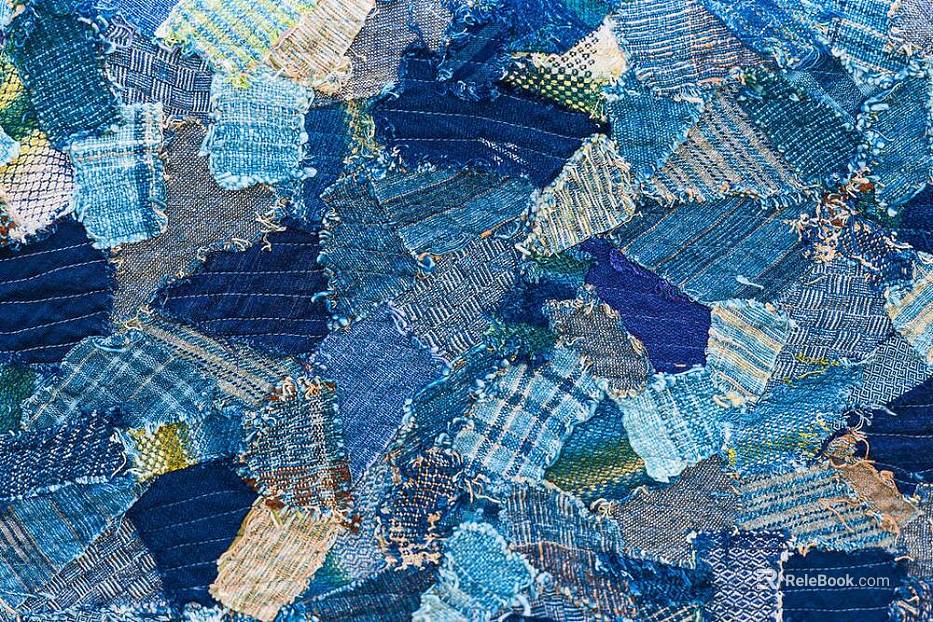 Blue Patchwork Denim Clothing Fabric texture