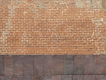 Red-brown brick wall made of old metal plate industrial wind wall texture (ID:ffaeh354216)
