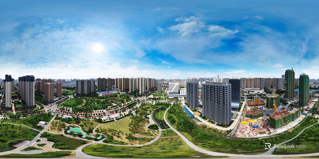 HDR urban ecological greening panorama texture