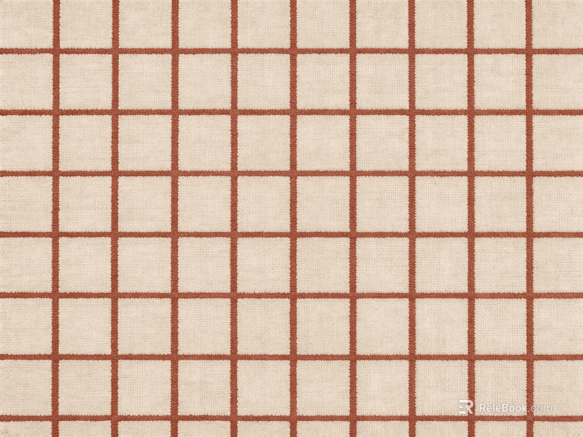 Light Beige Square-Grid Textured Rug texture
