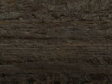 Dark gray brown rock outdoor wall 3d model