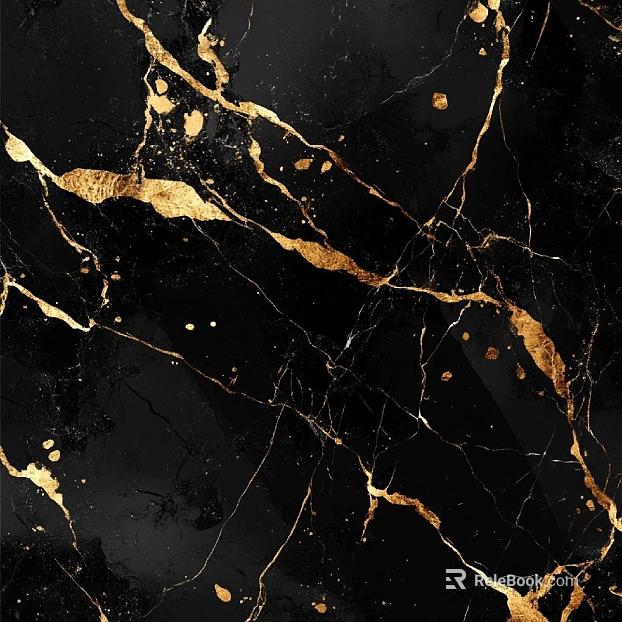 Black Golden Flower Marble texture