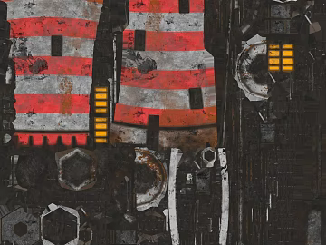 Red gray old metal plate industrial components texture (ID:ffaeh748886)