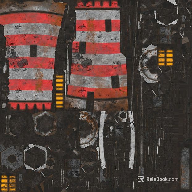 Red gray old metal plate industrial components texture
