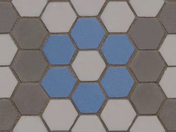 Hexagonal brick wall contrast brick seamless texture (ID:ffhce238)