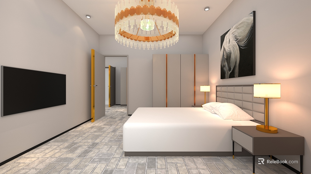 Light gray geometric mosaic tile bedroom ground texture
